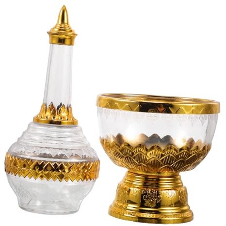 iplusmile Ciotola Altare in Vetro per Forniture Buddiste, Scolaborracce per Acqua Santa a Goccia, Uso in Chiesa e Preghiera, Emblema di Benedizioni