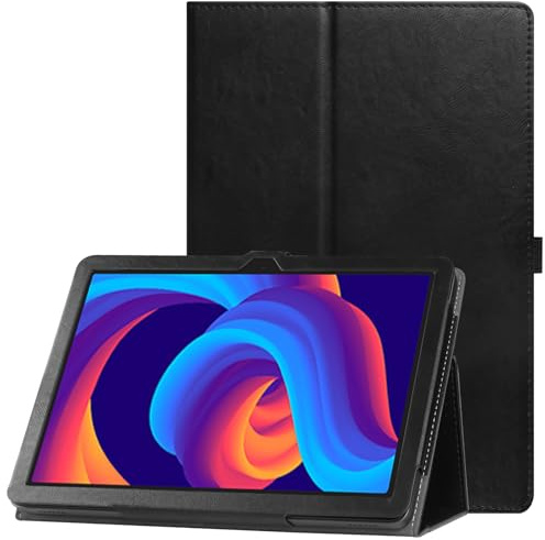 VOVIPO Custodia protettiva Compatibile con DOOGEE Tab A9 / A9 Pro 10.1 pollici Android 15 Tablet 2025, Cuoio Premium Folio Cover con funzione stand e portamatita, Nero