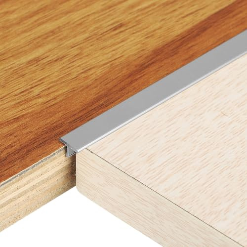 QUARKZMAN Übergangsprofil 90cm x 8mm T-Formleiste Übergangsleiste Boden Aluminiumlegierung Vinyl Boden Fugenleiste für Türschwellen Türteiler Laminat Fliesen Grau