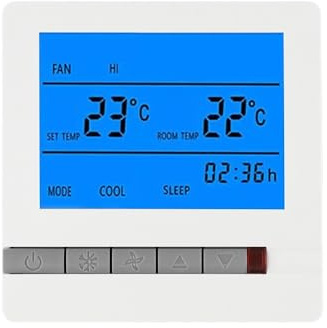ZYNCUE Digitales Thermostat für Klimaanlage mit großem LCD-Display, hochgenauer Temperaturregler, Weiß
