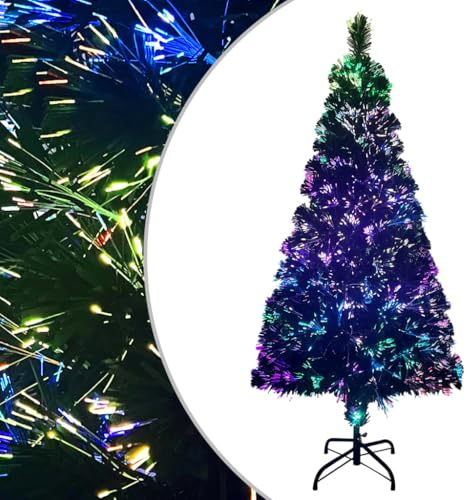 Generico Albero di Natale con Supporto Verde 150 cm in Fibra Ottica,Decorazioni Natalizie,Alberi di Natale-321027