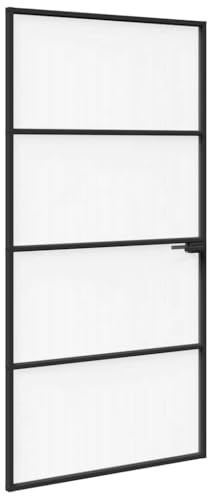 vidaXL Puerta para el Hogar 102 x 201,5 x 3,5 cm, Puerta de aluminio moderna y estilosa con vidrio templado, ideal para casa, oficina y espacios pequeños
