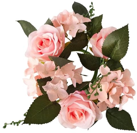 Kerzenringe, Kränze, 10, 2 cm in der Mitte, künstliche Rose, Kerzenkranz, Seidenblumenringe für Hochzeit, Weihnachten, Tischdekoration, Heimdekoration, Stil 2