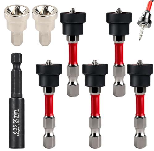 8-teiliges Set Trockenbau Bit, Trockenbauschrauber Aufsatz und Knauf Bit Aufsatz Trockenbau, Schraubvorsatz Trockenbau für Rigips Schrauben, mit Bit Halterung und 60 mm Verlängerung