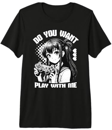 Anime Gamer Girl Willst du mit Mir Spielen Kawaii Premium T-Shirt