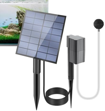 Akvariebubbler 7V 2,5W Justerbart Solkitt | Akvariepump Luftare Bubblare För Utomhus TrädPark Inomhus Kontor Lägenhet Fiske