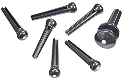 Planet Waves PWPS10 Injected Molded Bridge Pins with End Pin Set Ebony and Ivory Dot