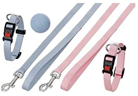 Karlie 69889 Set Cucciolo Collare & Guinzaglio, 15Mm X 20-40Cm, Rosa