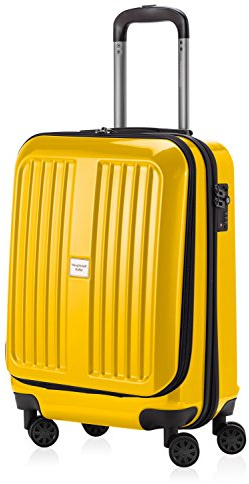 HAUPTSTADTKOFFER - X-Berg – Handgepäck Hartschalen-Koffer Trolley, 55 cm, 42 Liter, TSA, Gelb glänzend
