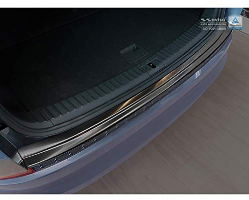 Avisa Schwarz Edelstahl Heckstoßstangenschutz kompatibel mit Skoda Kodiaq 2017-2021 & FL 2021-2024 Inkl. RS & Scout