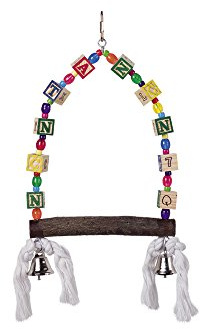 Nobby 31682 Cage Toy, Schaukel mit bunten Würfeln, 35 x 18 cm