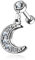 Autiga Tragus Ohr Piercing Stecker Helix Cartilage Barbell Mond Halbmond Moon Zirkonia Kristalle Chirurgenstahl Silber