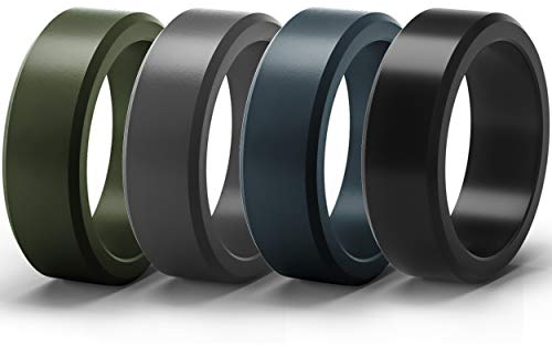 ThunderFit Silikonringe für Herren - 7 Ringe / 4 Ringe / 1 Ring - Atmungsaktives gemustertes Design Eheringe 8 mm breit - 2,5 mm dick, 10.5 - 11 (20.6mm), Silikon, Kein Edelstein