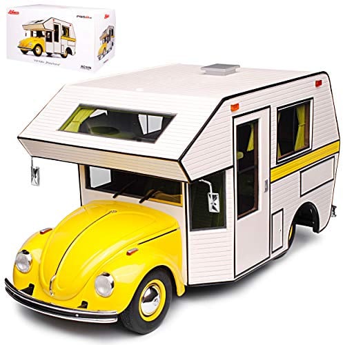 Schuco Volkwagen Käfer Gelb Motorhome Wohnwagen Camping limitiert 1 von 500 Stück 1/18 Modell Auto