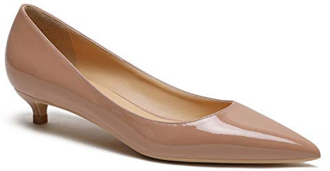 soulength Escarpin Petit Talon Femme 3Cm Vernis Kitten-Heel Escarpin Femme Nude 39,130