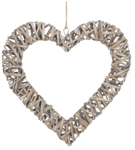 Red Hamper H149S Wicker Small Flat Open Heart