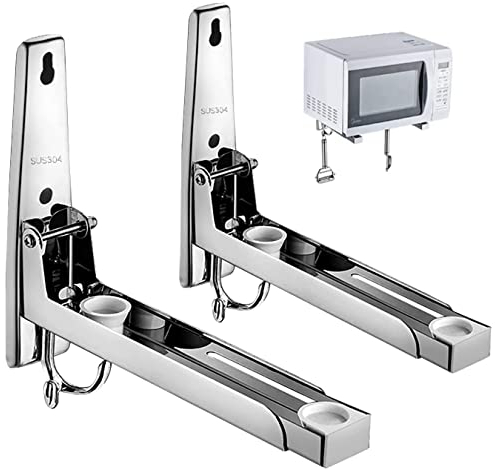 Hovico Griglia universale per forno a microonde in acciaio inox 304, pieghevole, per forno a microonde, con due ganci