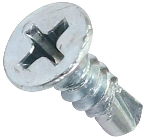 AERZETIX - C44693 - Lot de 100 - Vis à tôle autoperceuses Ø4.2x13mm à tête fraisée - DIN 7504 P - à empreinte PH/cruciforme - en acier zingué - bardage tôle ossature métallique - couleur argent