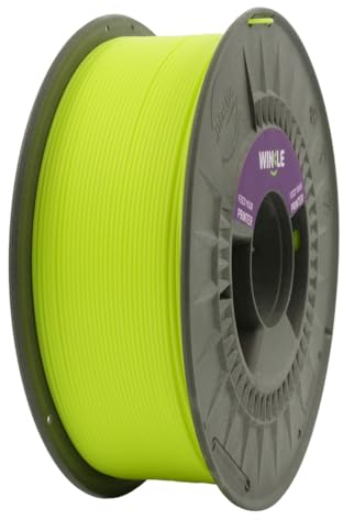 WINKLE PLA HD Fluoreszent Filament 1.75mm Elektrisch Gelb, 1kg Spule, 3D Drucker Filament Kompatibel mit FDM Druckern, 3D-Druckmaterialien, Maßgenauigkeit +/- 0.05mm, Leicht zu Bedrucken