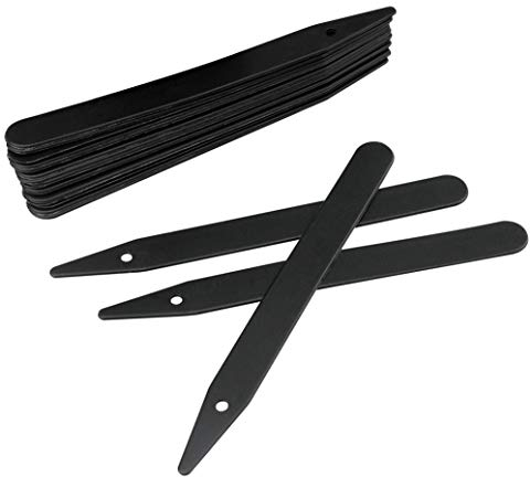 KINGLAKE 100Pcs Black Plastic Plant Labels, Garden Markers & Tags, 12x1.3cm, Ideal for Indoor/Outdoor Herb, Seed, Seedling, Vegetables, Flowers