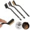 High Quality Mini Wire Durable and Sturdy Brush Set Steel Brass Nylon Bristle, Curved Handle for Cleaning Paint Rust Removal Kitchen Tool (3 x Mini Wire Brush Random Color)