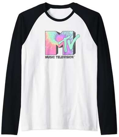 MTV Klassisches Neon Tie-Dye Logo Raglan