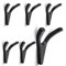 GUWINA 6 Stück Doppelt Wandhaken, Minimalistisch Design Garderobenhaken Wandmontage Kleiderhaken Handtuchhaken Zinklegierung Huthaken Mehrzweckhaken Mantelhaken mit Schrauben (Mattschwarz)