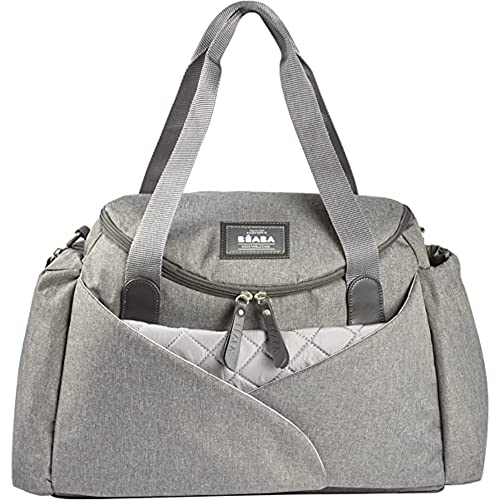 Béaba, Sac à Langer Sydney II, Modulable, Grande contenance, Rangements multiples, espace cocoon, Pochette repas isotherme, Système attache poussettes, Anses transport, Gris Chiné