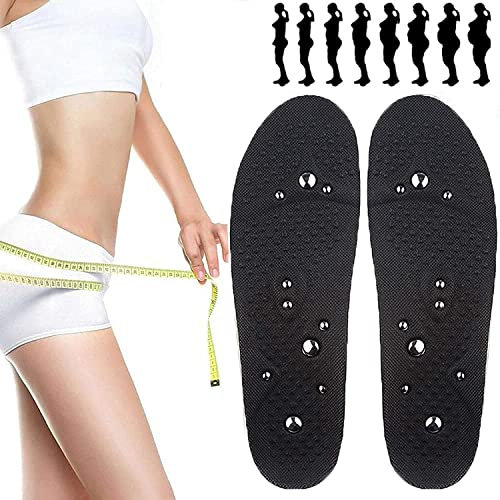SGAIYUNRT Akupressur Schuhpads Massage Einlegesohlen, Atmungsaktive Deodorant Komforttherapie Abnehmen Einlegesohlen Für Gewichtsverlust, Unisex/2 Pair/L