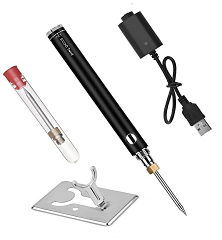 Soldering Iron Kit, USB Soldering Iron, 8W Wireless Charging Soldering Iron, Rechargeable Fast Heating Soldering Iron, 5V Battery Portable Cordless Soldering Iron with Soldering Tips