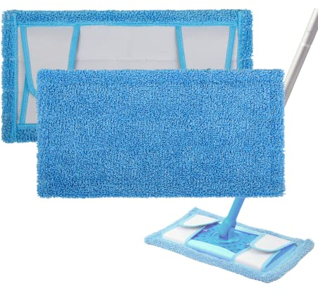 Reusable Mop Pads for Flash Speedmop Heavy Duty Microfibre Wet Dry Cleaning Mop Pad Machine Washable Up to 100x (2 Pack)