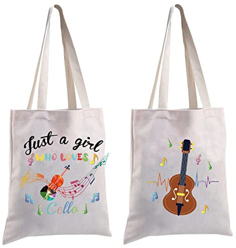 MBMSO Cello Gifts for Her Cello Lover Gifts Just a G Who Loves Cellist Gift for Cello Player Reusable Bag (Cello TB)
