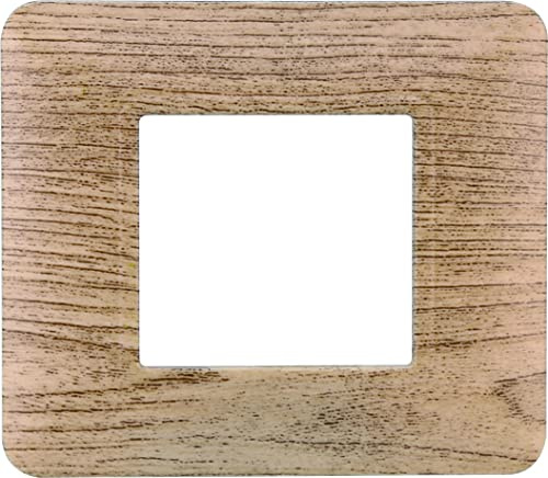 Platte aus Technologie, kompatibel mit der Serie BTICINO Matrix 2-3-4-6 verschiedenen Farben (2 Module, helles Holz)