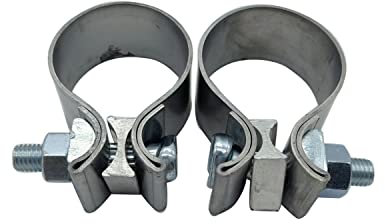 1 Pair 2pcs SHLPDFM 2 Stainless Steel T409 Narrow Band Exhaust Clamp Lap Joint Universal for The Catback Muffler Downpipe