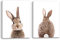 Mokihidream Kinderzimmer Wandkunst Hase Kaninchen Leinwanddruck Wanddekoration Wald Tier Poster Kinderzimmer Set mit 2 Stück Schlafzimmer Dekoration Gerahmte Wandkunst