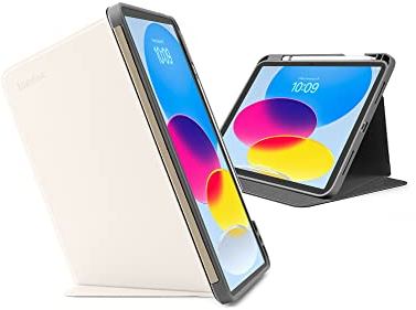 tomtoc Vertical Case for 11-inch iPad (A16) 11th 2025, 10,9-inch iPad 10th 2022, Protective Case with Apple Pencil Holder, Magnetic Kickstand for 3 Use Modes PU, Leather Cover and TPU Bottom Shell