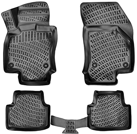 fussmattenprofi.com 3D Auto Gummimatten Set für Skoda Octavia 3.Gen (III) Baujahr 2013-2020 | Allwetter Geruchlos rutschfest Gummifußmatten TPE Fussmatten