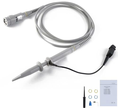 OWON Kit de Sonda de Osciloscopio de 200 MHz, Atenuación de Sonda de Clip de Osciloscopio BNC Se Puede Ajustar Mediante Interruptor Deslizante 1x o 10x para Osciloscopio