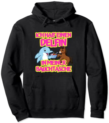Delfin in meiner Bauchtasche Party Outfit Sommer Mallorca Pullover Hoodie