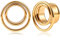 Vankula Ohr Flesh Tunnel Double Flared Plug Spule Edelstahl für Gestreckte Expander Ohrpiercing 14mm(9/16) Gold