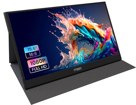 Viewmax Pantalla FHD de 15,6 pulgadas Pantalla portátil con USB C HDMI VGA para ordenador portátil Ordenador de escritorio PS5 Xbox Switch Teléfono Tableta