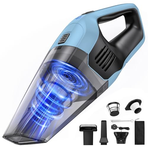 Handheld Vacuum Cleaner, Powerful Suction Portable Lightweight Hand Held Vacuum Cordless with 25-30Mins Long Runtime Rechargeable Battery Quick Charge for Home, Car, Carpet Stairs, Pet Hair Cleaning