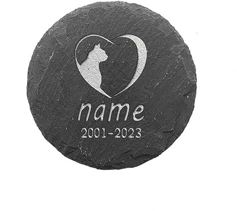 Pierre Commémorative Personnalisée Pour Animaux De Compagnie - Cadeaux Personnalisés Pour La Perte D’Animaux De Compagnie,Nom Et Date De Décès Personnalisés Des Chats,Plaque De Marqueur Funéra