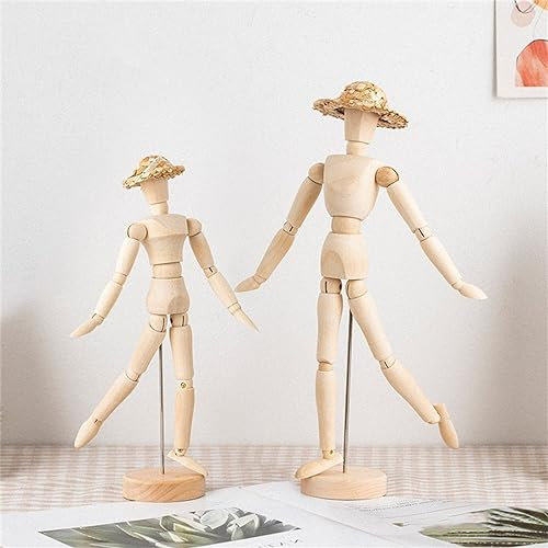 EsportsMJJ Holzfiguren Drehbares Gelenkmann Modell Holz Mann Ornament Statue Menschliches Modell Miniaturzeichnung Skizze Schaufensterpuppe - Klein + Groß Puppenspieler