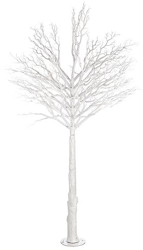 Magie di Natale Weißer Weihnachtsbaum aus Fiberglas für den Außenbereich Weihnachtsdekoration (180 cm)