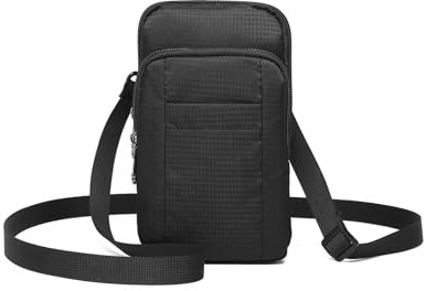 bagwise Crossbody Taschen für Damen Herren | Sling Bag für Damen | Reisepasshülle | Kleine Crossbody Geldbörse für Frauen Crossbody Bag, Schwarz
