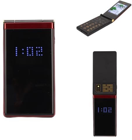 Ushining Téléphone Portable à Rabat 3G débloqué pour Personnes âgées et Enfants, Téléphone Portable à Gros Boutons Facile à Utiliser avec Station de Chargement – ​​Lampe de Poche