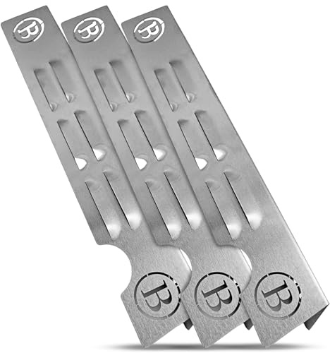 BABOSSA Flammschutz aus V4A Edelstahl 3er Pack – passend für Weber Genesis – Massive Brennerabdeckung – Ersatz für Aromaschienen & Flavourizer – langlebiges Zubehör für Gasgrill