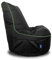 Bruni Cockpit Pouf de jeu noir, avec dossier et compartiment, convient pour l'intérieur et l'extérieur, fabriqué en Allemagne, noir/vert