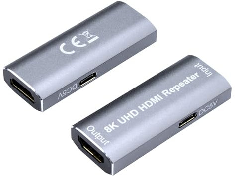 Bytecc HDMI Repeater 8k60Hz, HDMI Signal Booster Support Audio Formats DTS-HD/Dolby truehd/DTS/Dolby-ac3 / DSD